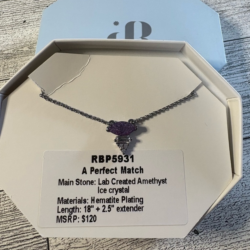 Bomb Party Hematite Amethyst Necklace